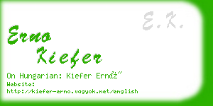 erno kiefer business card